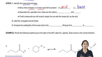 The 3 steps for determining the direction of acid and base equilibrium.