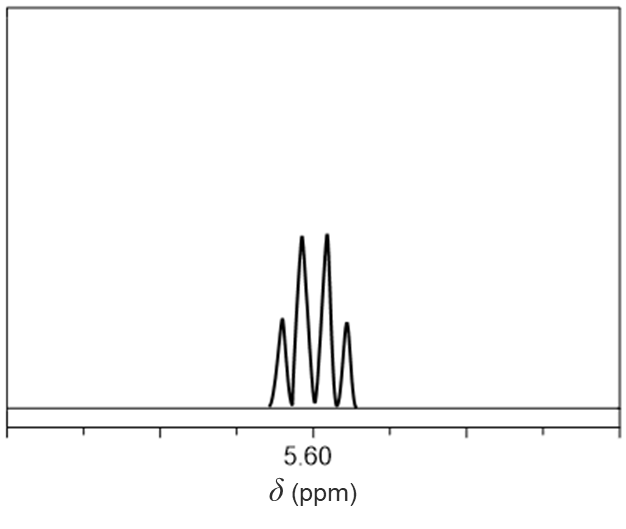 1H NMR spectrum showing a signal at 5.60 ppm.