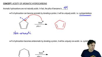 Aromatic hydrocarbon acidity