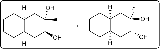 Dihydroxylation products from a different reaction of two compounds.