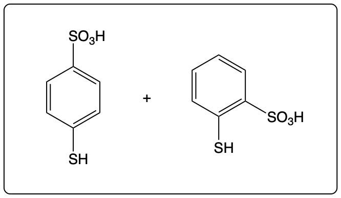 Reaction of sulfonic acid and benzenethiol producing aromatic products.