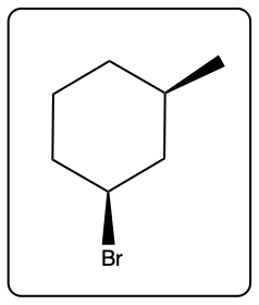 Structural formula of a product from the reaction, showing a cyclic compound.