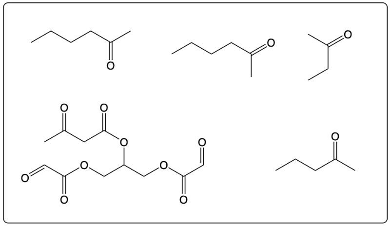 Alternative products of ozonolysis reaction displayed as chemical structures in organic chemistry.
