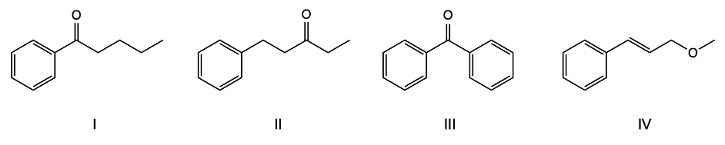 4 different compounds with different conjugation