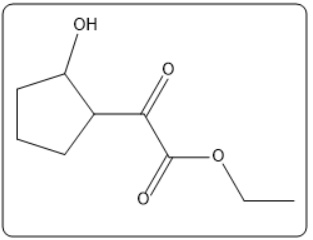 Chemical structure showing a reactant with hydroxyl group for Claisen condensation.