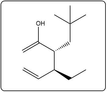 Alternative representation of the Claisen rearrangement product with structural details.