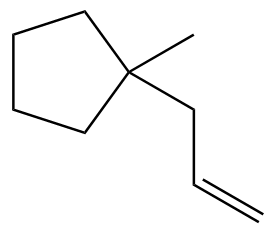 Chemical structure of an alkene for acid-catalyzed hydration in organic chemistry.