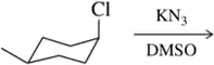 Chemical structure showing a chlorine atom on a carbon chain, with KN3 and DMSO indicating a substitution reaction.