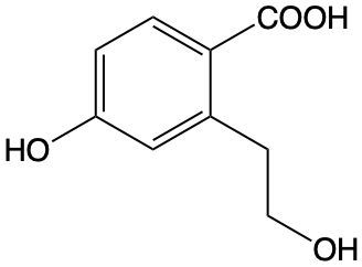 Chemical structure of a compound with hydroxyl and carboxylic groups for Williamson Ether Synthesis.