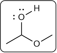Diagram of a conjugate acid showing the most acidic atom highlighted.