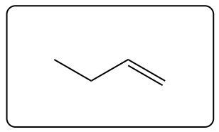 Chemical structure of an alkene with a double bond.