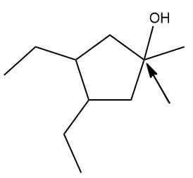 Chemical structure showing an alcohol with an OH group, indicating the carbon's oxidation state.