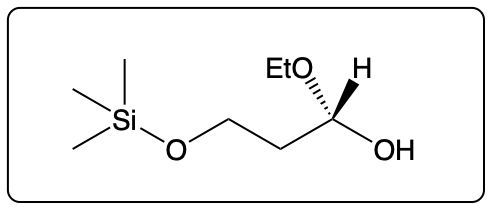 Product structure of epoxide addition reaction showing EtO and OH groups.