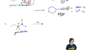 When 2,2-dibromo-1-phenylpropane is heated overnight in fused KOH ...