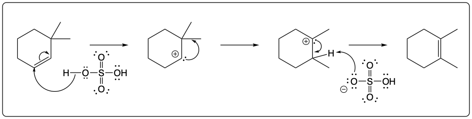 Final product of alkene isomerization reaction with sulfuric acid.