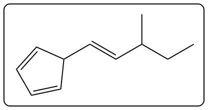 Chemical structure of an alkene without hydroxyl group.