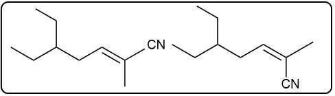 Chemical structure showing carbene addition with cyano groups.