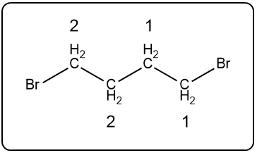 Alternative ranking of protons in the compound for H NMR analysis.