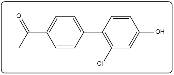 Chemical structure showing a chlorine atom added to the compound.