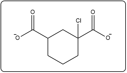 Chemical structure showing the deprotonated form of the molecule after reaction with a strong base.