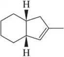 Chemical structure of an alkene with highlighted hydrogen atoms, illustrating a reaction scenario for halogenation.