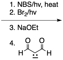 Final synthetic pathway steps for 2-cinnamylmalonaldehyde.