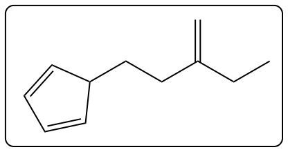 Chemical structure of an alkene with a double bond.