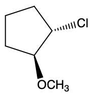 Disubstituted cyclopentane structure with OCH3 and Cl groups.