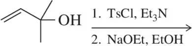 Chemical reaction: alcohol reacts with TsCl, Et3N, then NaOEt, EtOH. Predict the product.