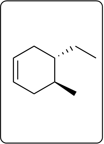 Product structure of the Diels-Alder reaction with a hexagonal ring and substituents.