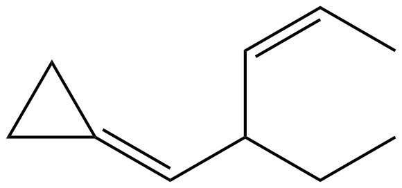 Line-angle structure showing a skeletal formula for organic compounds.