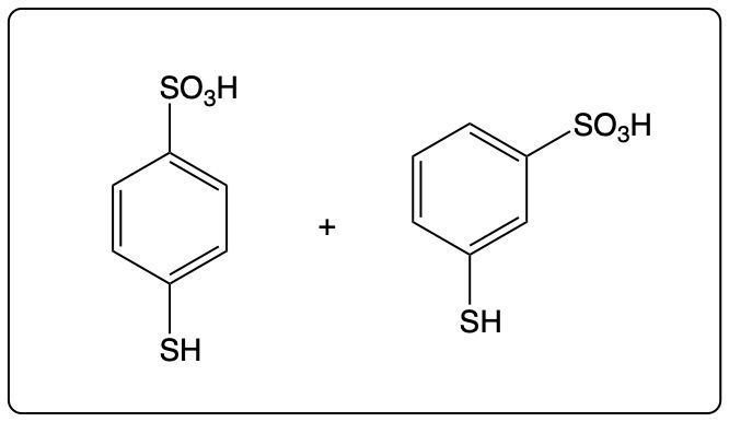 Reaction of two benzenethiol and sulfonic acid compounds.