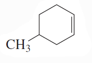 Chemical structure of a cyclohexane ring with a methyl group (CH3) attached, illustrating a planar double-bond system.