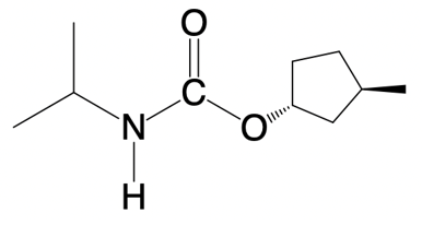 Chemical structure of a urethane molecule related to 3-methyl-1-cyclopentanol.