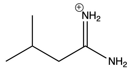 Structure of a carbocation with NH2 group, part of stability comparison.