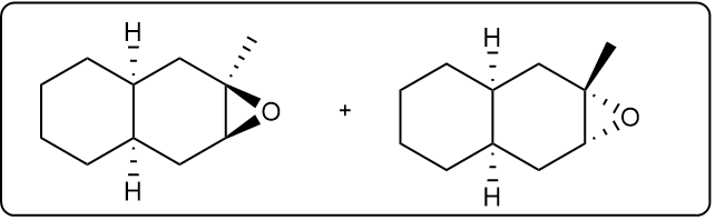 Chemical reaction showing the formation of an epoxide from a compound with m-CPBA.