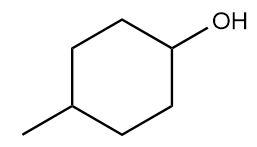 Cyclohexanol structure, an alcohol from acid-catalyzed hydration of an alkene.