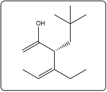 Another view of the Claisen rearrangement product highlighting structural features.