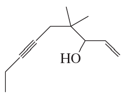 Chemical structure of an alkene with a hydroxyl group, illustrating systematic naming of organic compounds.
