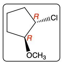 Disubstituted cyclopentane with both chiral centers labeled as R.