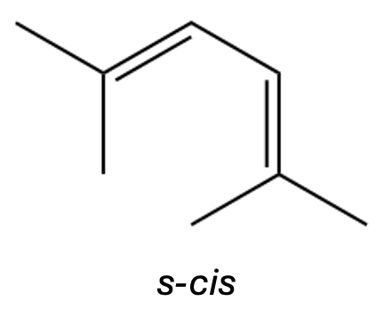 Diene structure in s-cis conformation labeled for organic chemistry study.