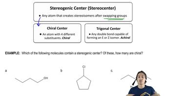 The difference between chiral and trigonal centers.