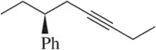 Chemical structure of an alkyne with a phenyl group, illustrating synthesis methods for alkynes.
