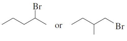 Two alkyl halide structures with bromine, questioning which is more reactive in an SN2 reaction.