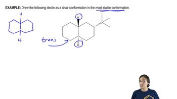 Draw the following declin as a chair conformation in the most stable conformation.