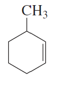 Chemical structure of a hexagonal ring with a methyl group and a double bond, illustrating functional groups.