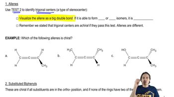 Determining if allenes are chiral or not.