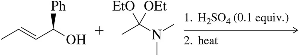 Chemical reaction diagram showing reactants and conditions for the Eschenmoser–Claisen reaction.