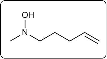 Chemical structure of a hydroxylated amine with an -OH group attached to the nitrogen.