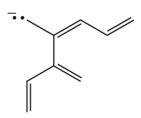 Chemical structure diagram illustrating resonance contributors for a specific ion, showing bond arrangements and electron positions.